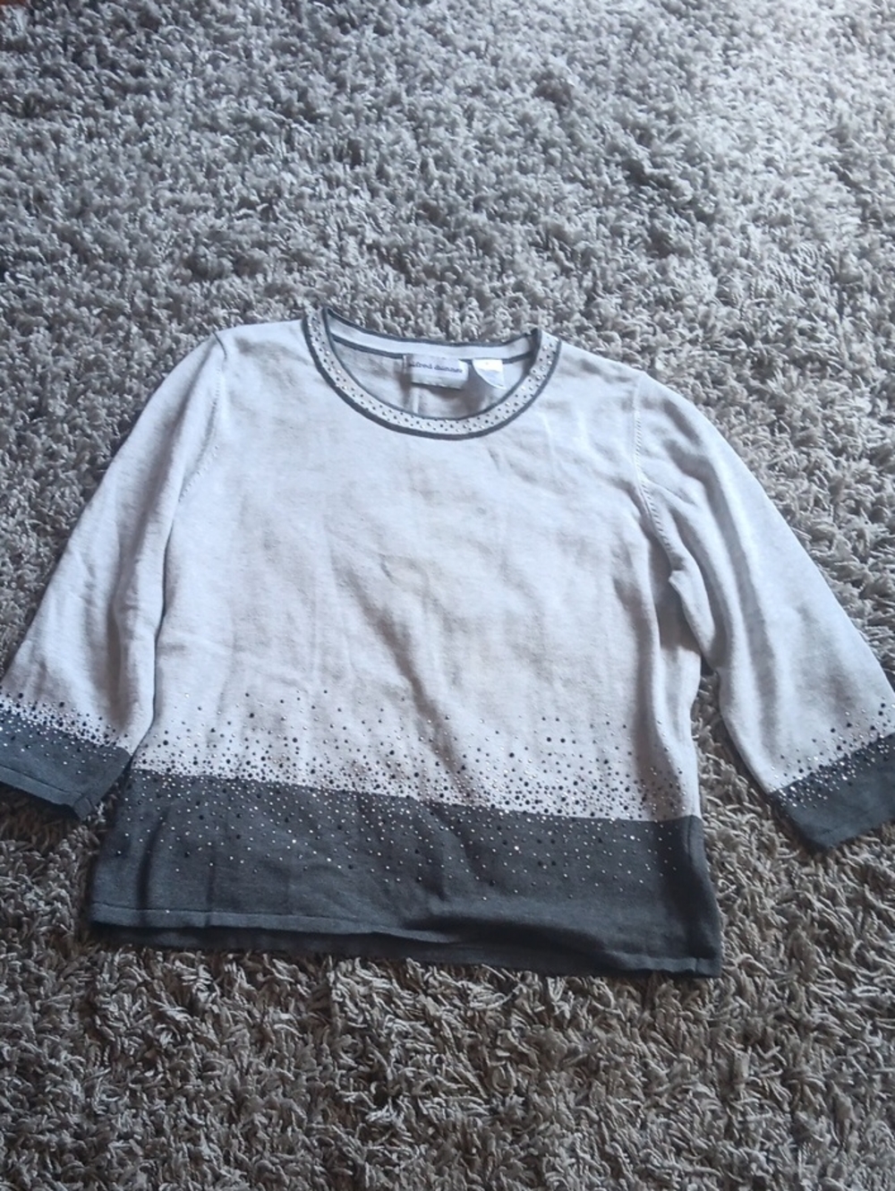 alfred dunner Knit TOP WITH METALLIC BEADS